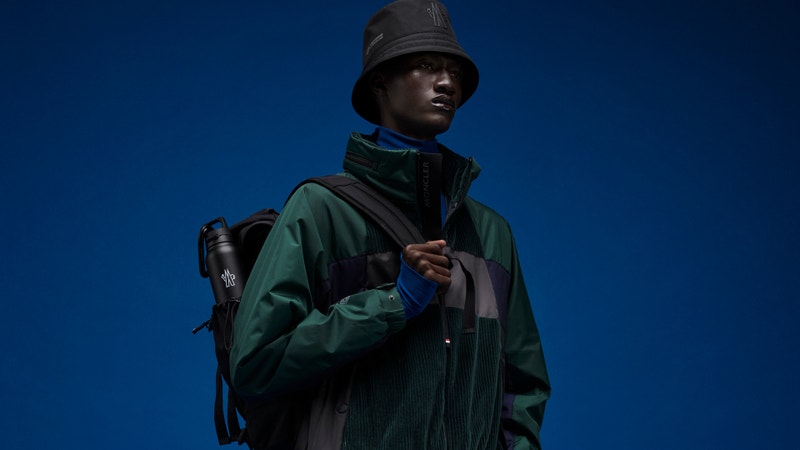 Moncler Grenoble Pre-Fall 2023 collection with lightweight outdoor layers in apple green and khaki tones
